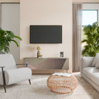 BEIGE GEOMETRY Třídveřový TV stolek