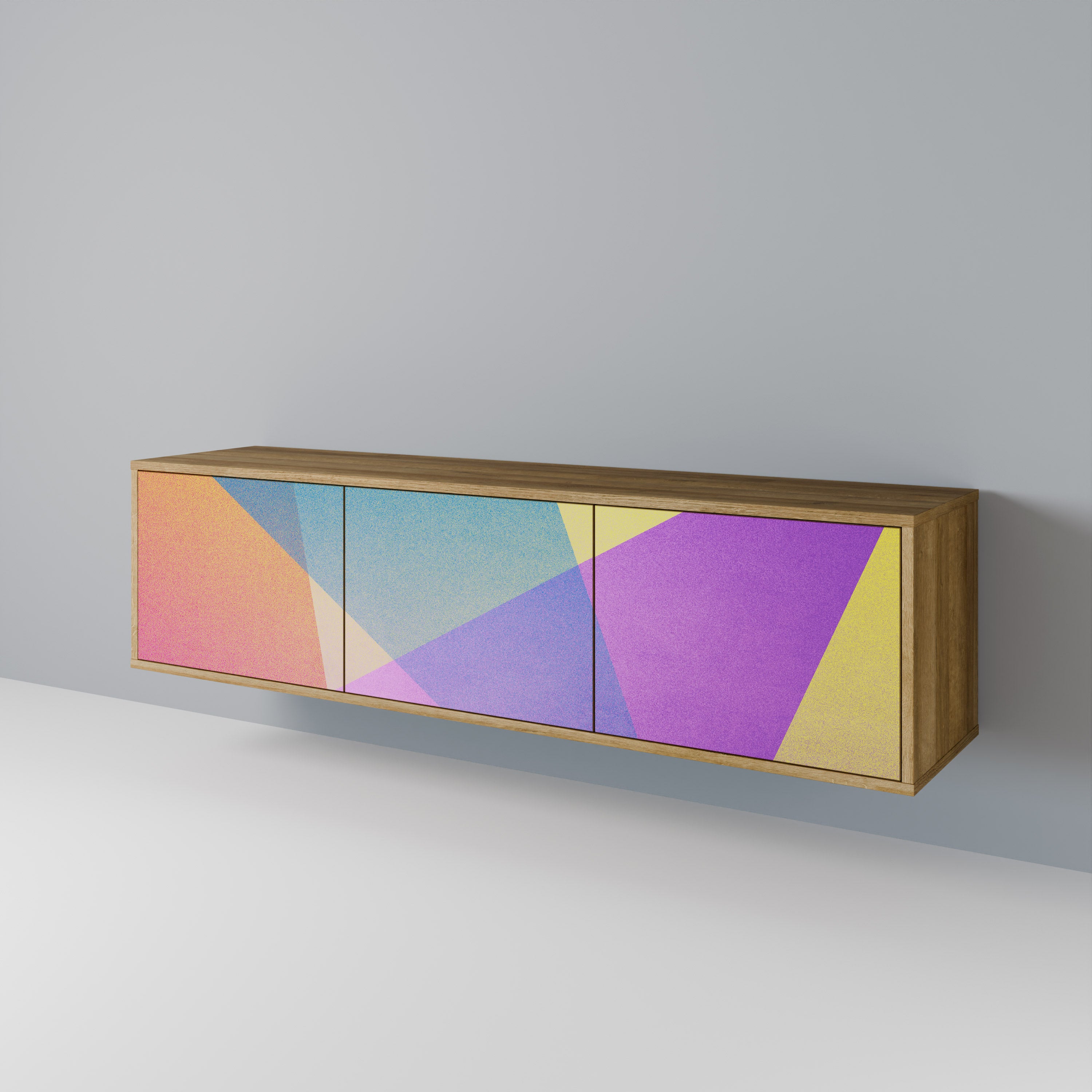 BRIGHT GEOMETRY Třídveřový TV stolek