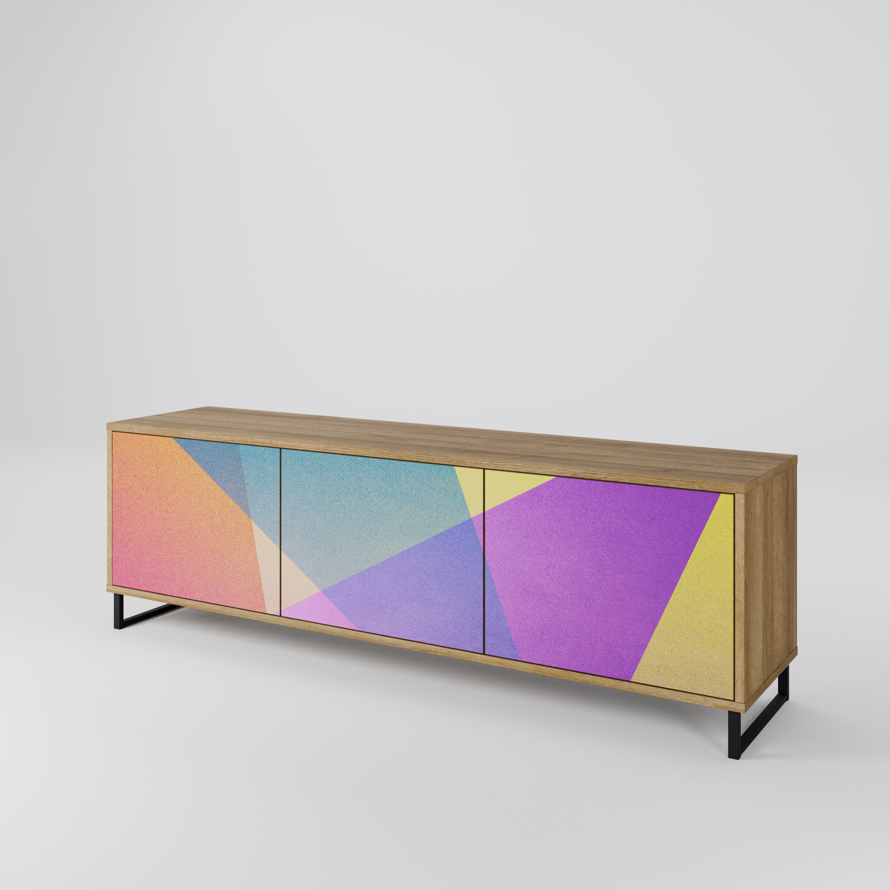 BRIGHT GEOMETRY Třídveřový TV stolek