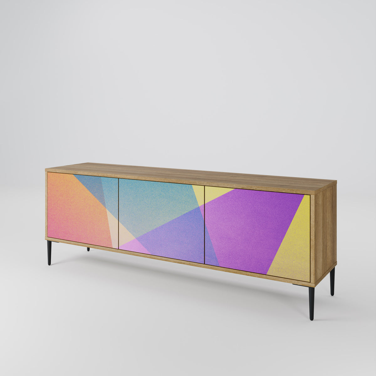 BRIGHT GEOMETRY Třídveřový TV stolek
