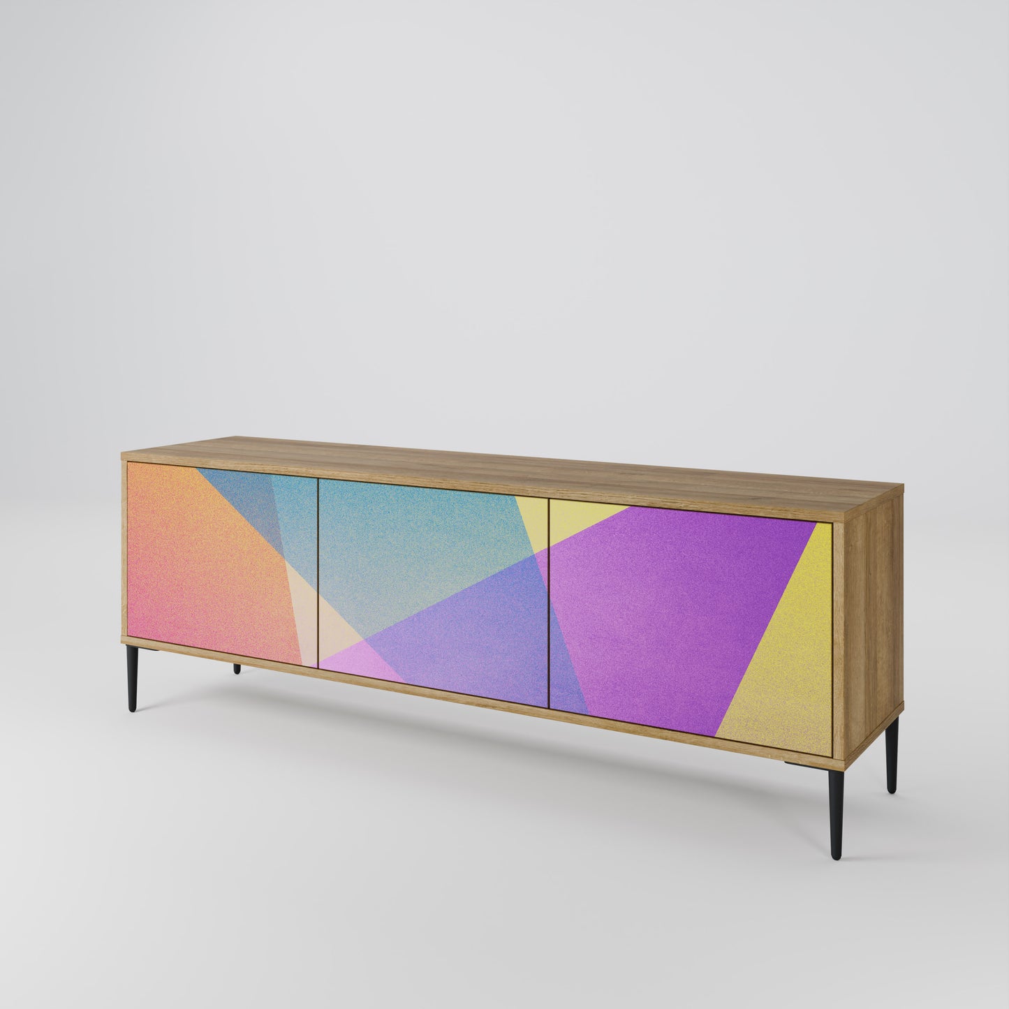BRIGHT GEOMETRY Třídveřový TV stolek