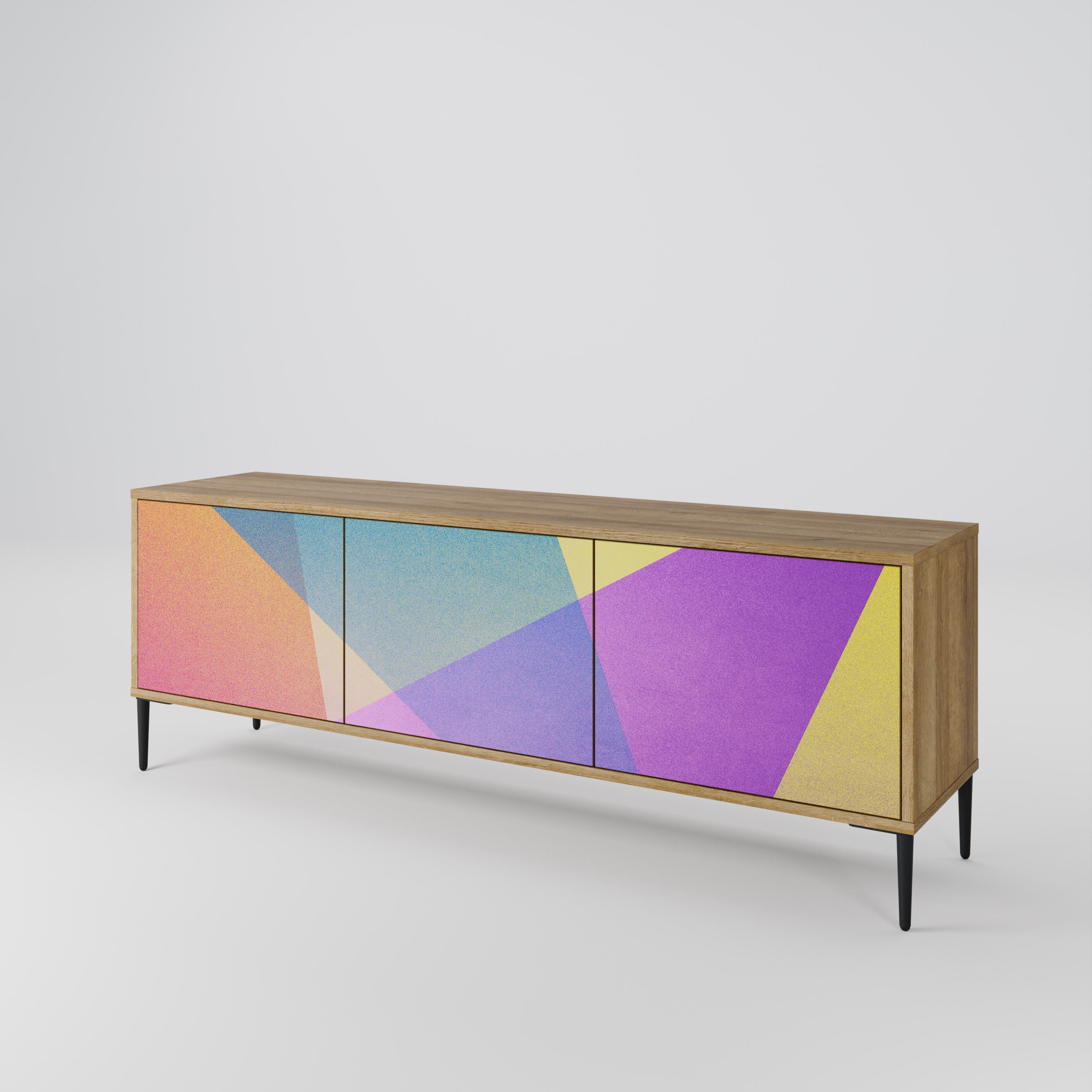 BRIGHT GEOMETRY Třídveřový TV stolek