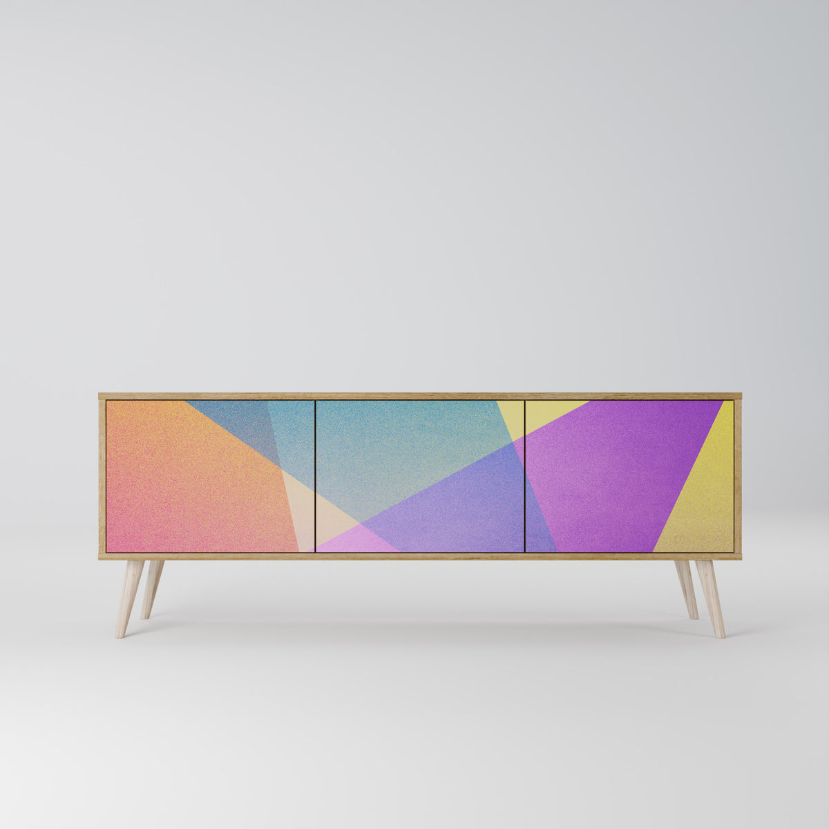 BRIGHT GEOMETRY Třídveřový TV stolek