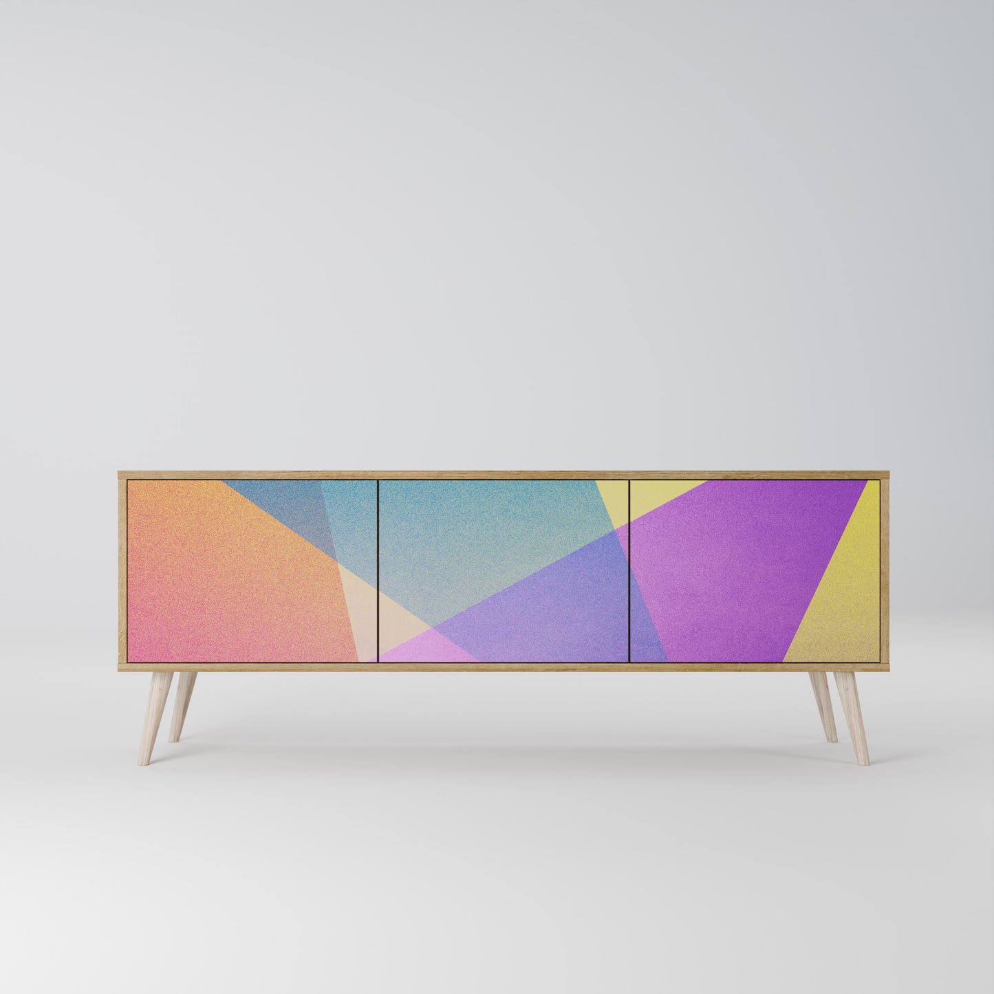 BRIGHT GEOMETRY Třídveřový TV stolek