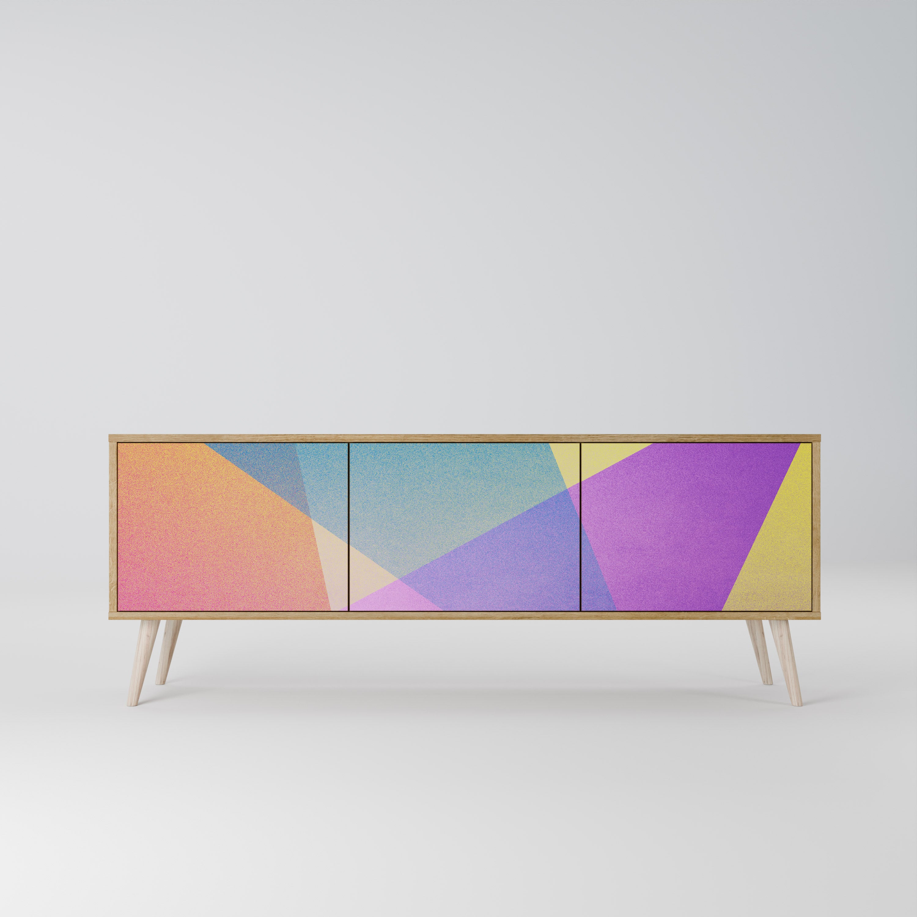 BRIGHT GEOMETRY Třídveřový TV stolek