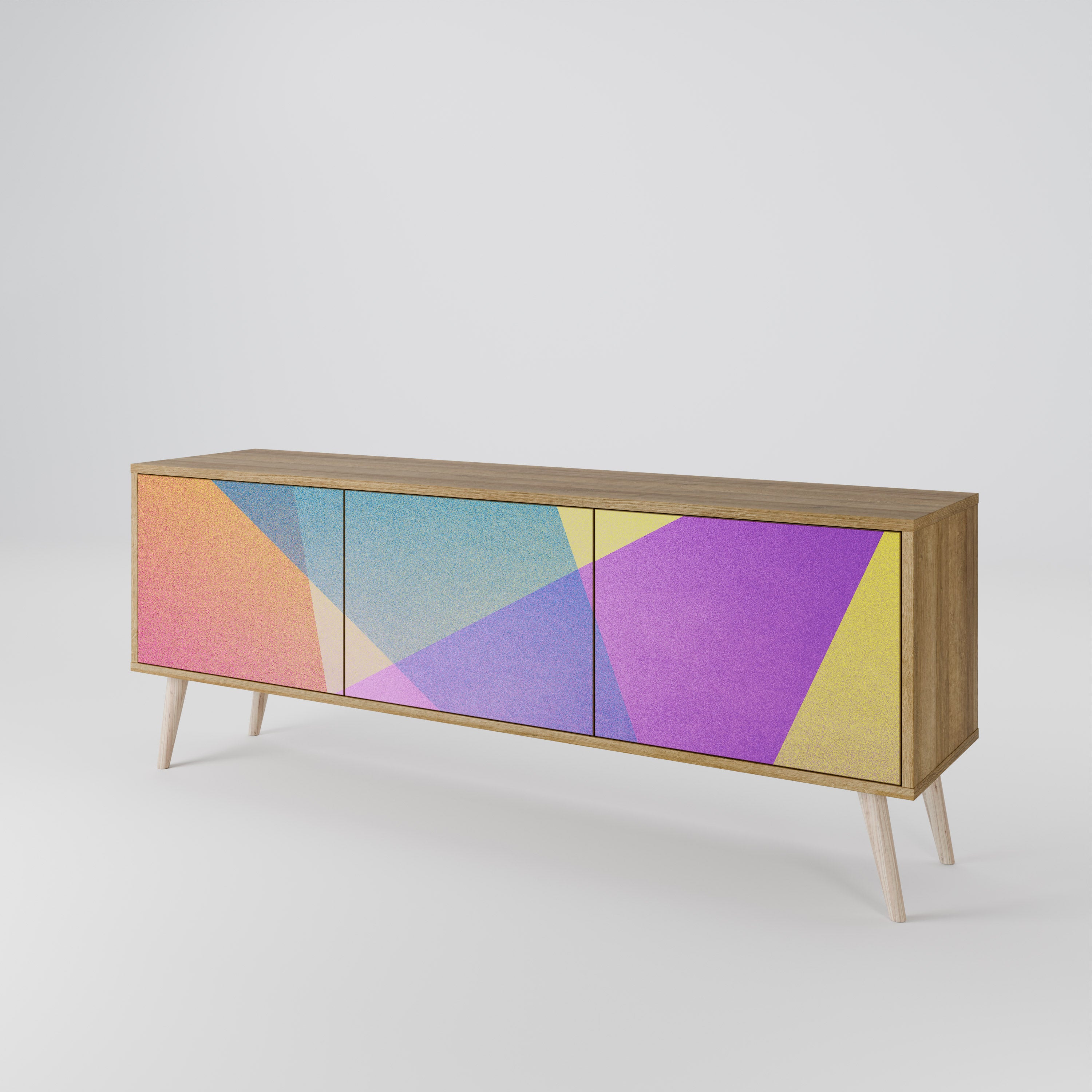 BRIGHT GEOMETRY Třídveřový TV stolek