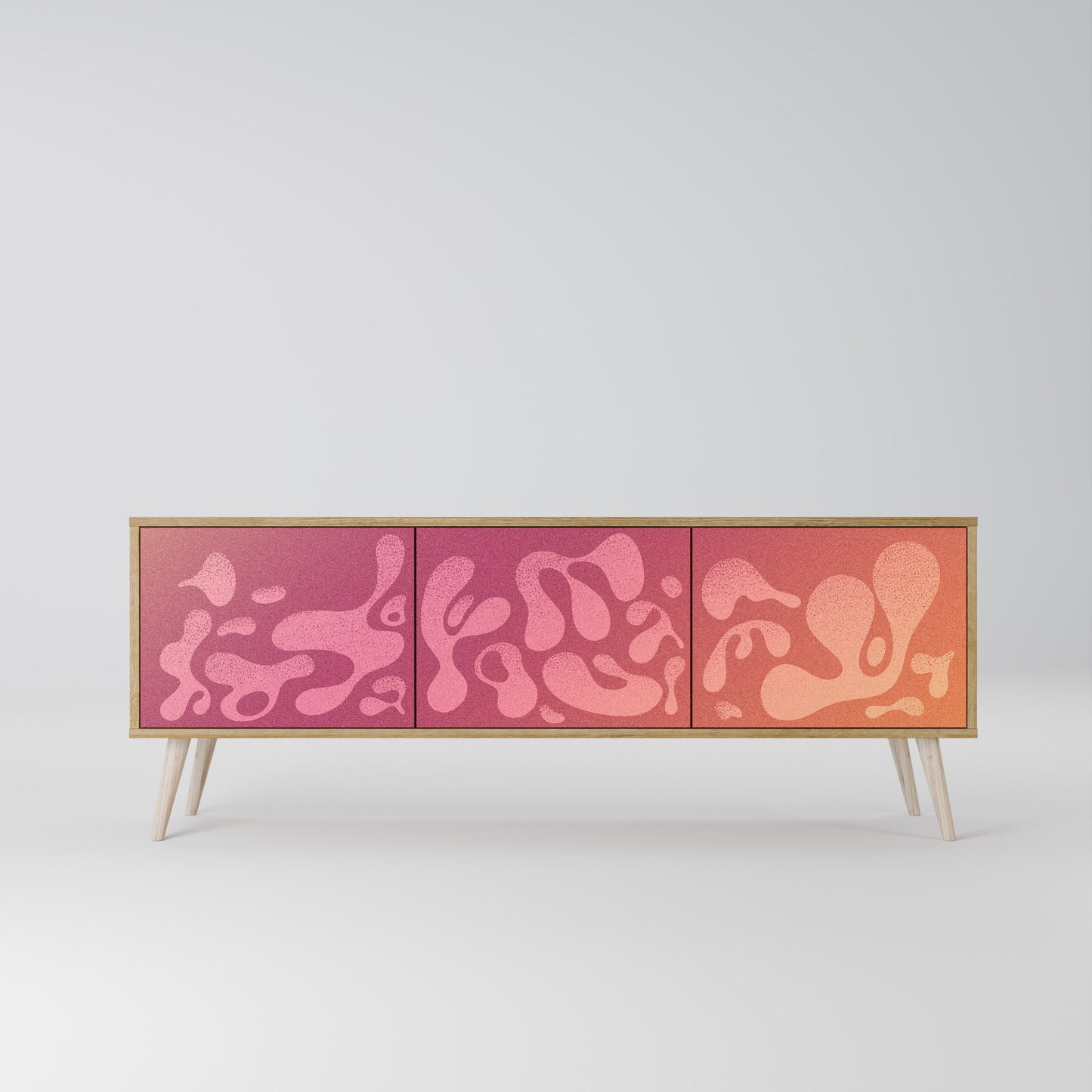 IRREGULAR PINK Třídveřový TV stolek