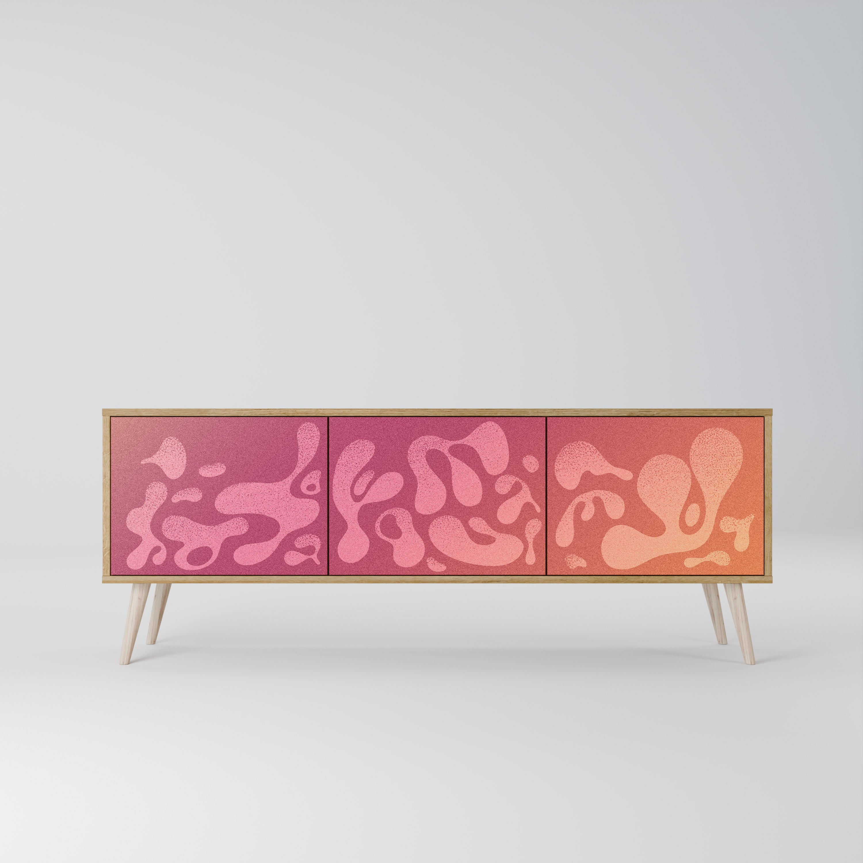 IRREGULAR PINK Třídveřový TV stolek