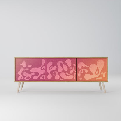 IRREGULAR PINK Třídveřový TV stolek