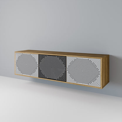 POLYGON ILLUSION Třídveřový TV stolek
