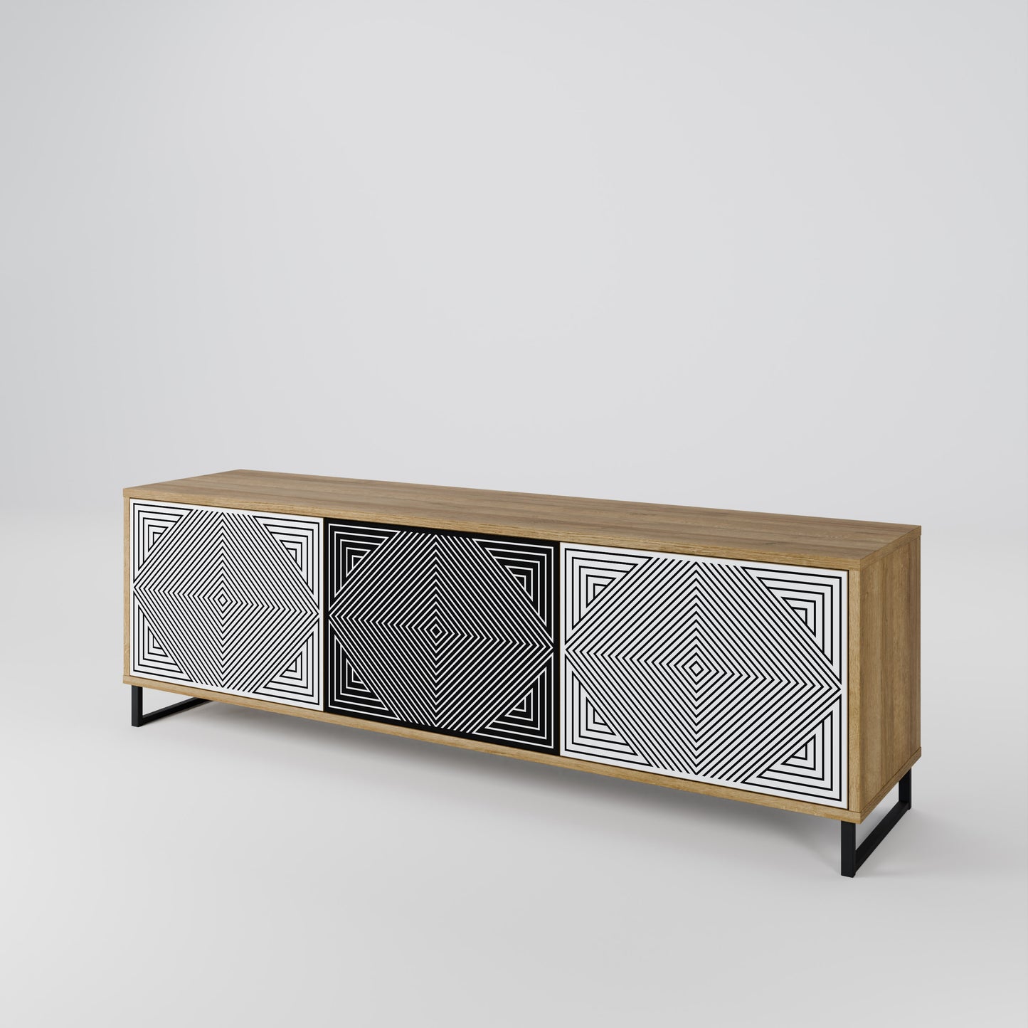 POLYGON ILLUSION Třídveřový TV stolek