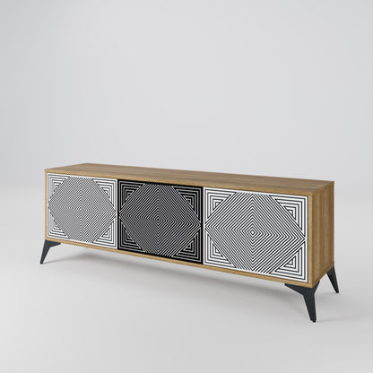 POLYGON ILLUSION Třídveřový TV stolek