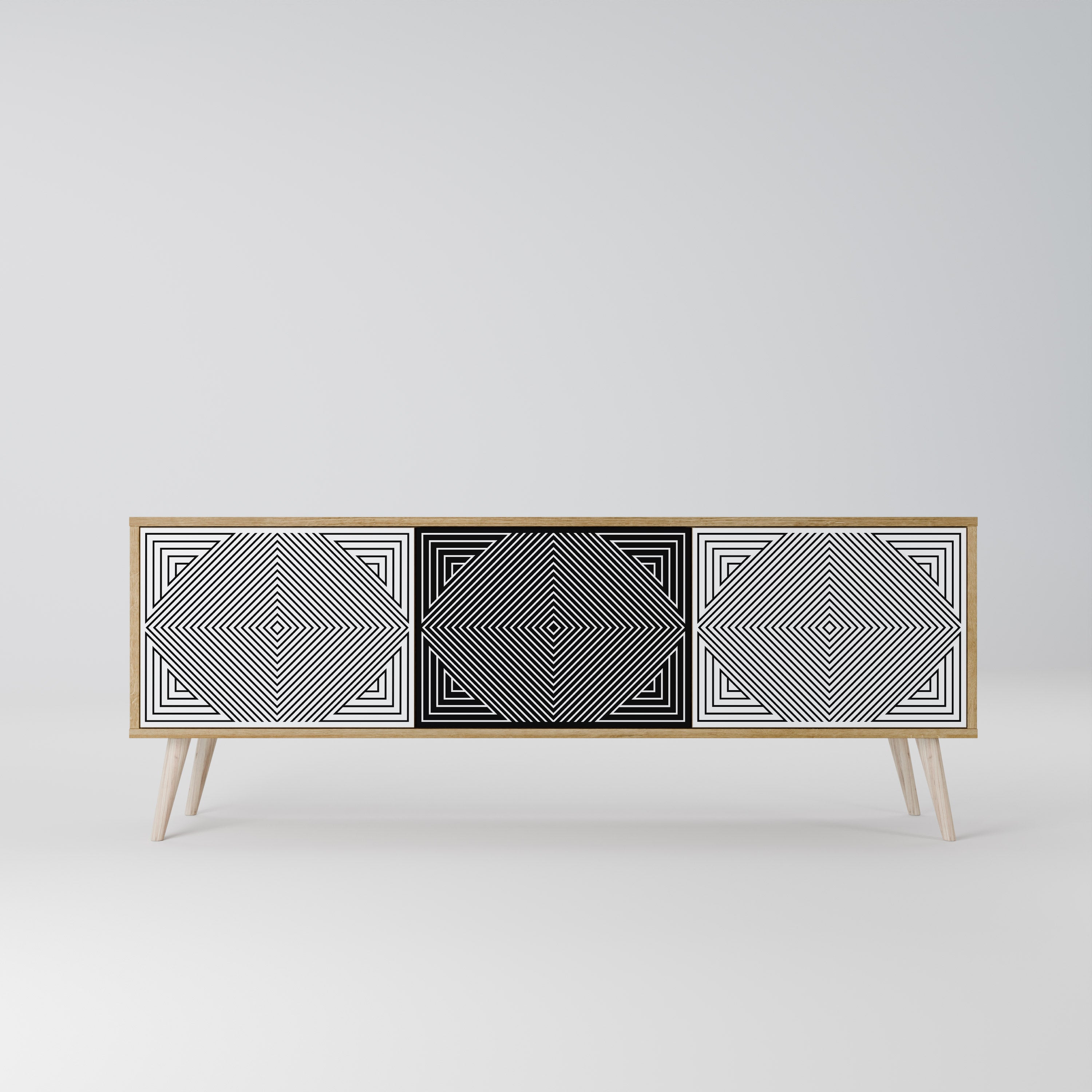 POLYGON ILLUSION Třídveřový TV stolek