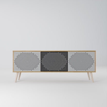 POLYGON ILLUSION Třídveřový TV stolek