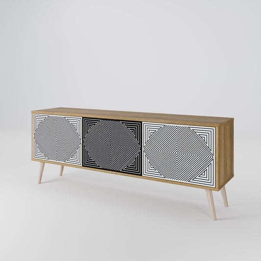 POLYGON ILLUSION Třídveřový TV stolek