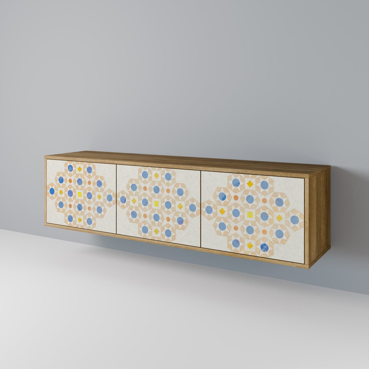PATTERNED PRISM Třídveřový TV stolek