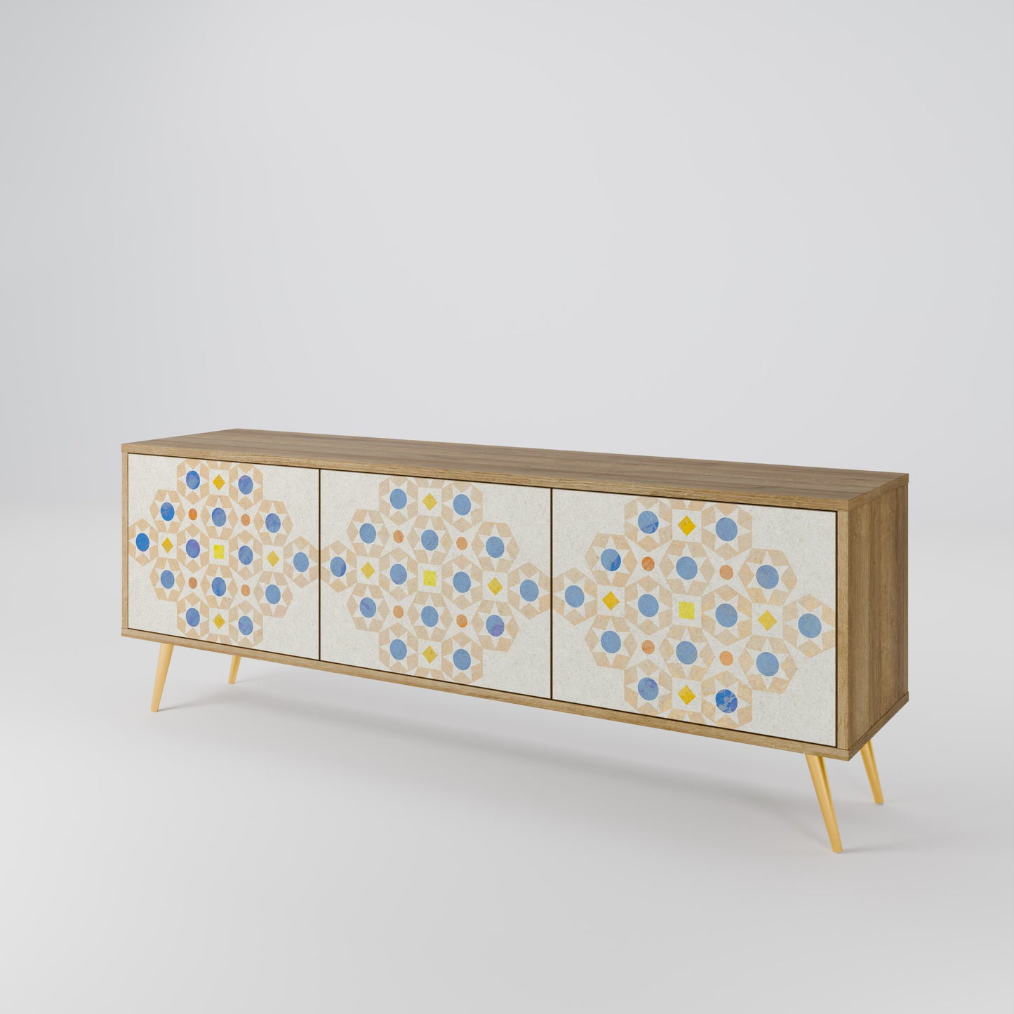 PATTERNED PRISM Třídveřový TV stolek