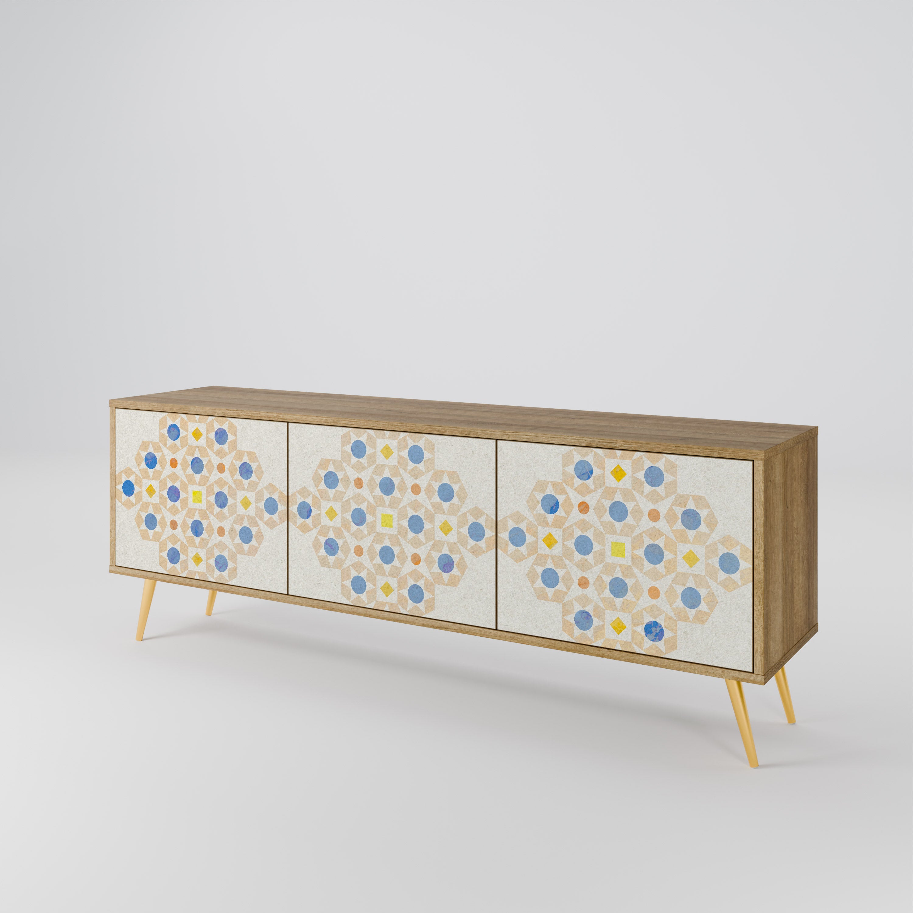 PATTERNED PRISM Třídveřový TV stolek