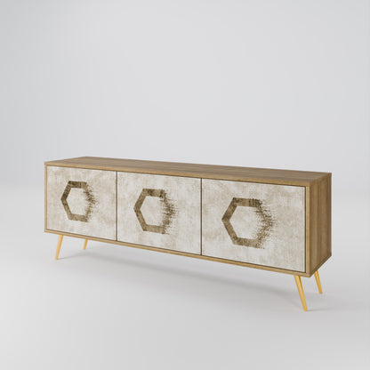 HEXAGONAL SHAPES Třídveřový TV stolek