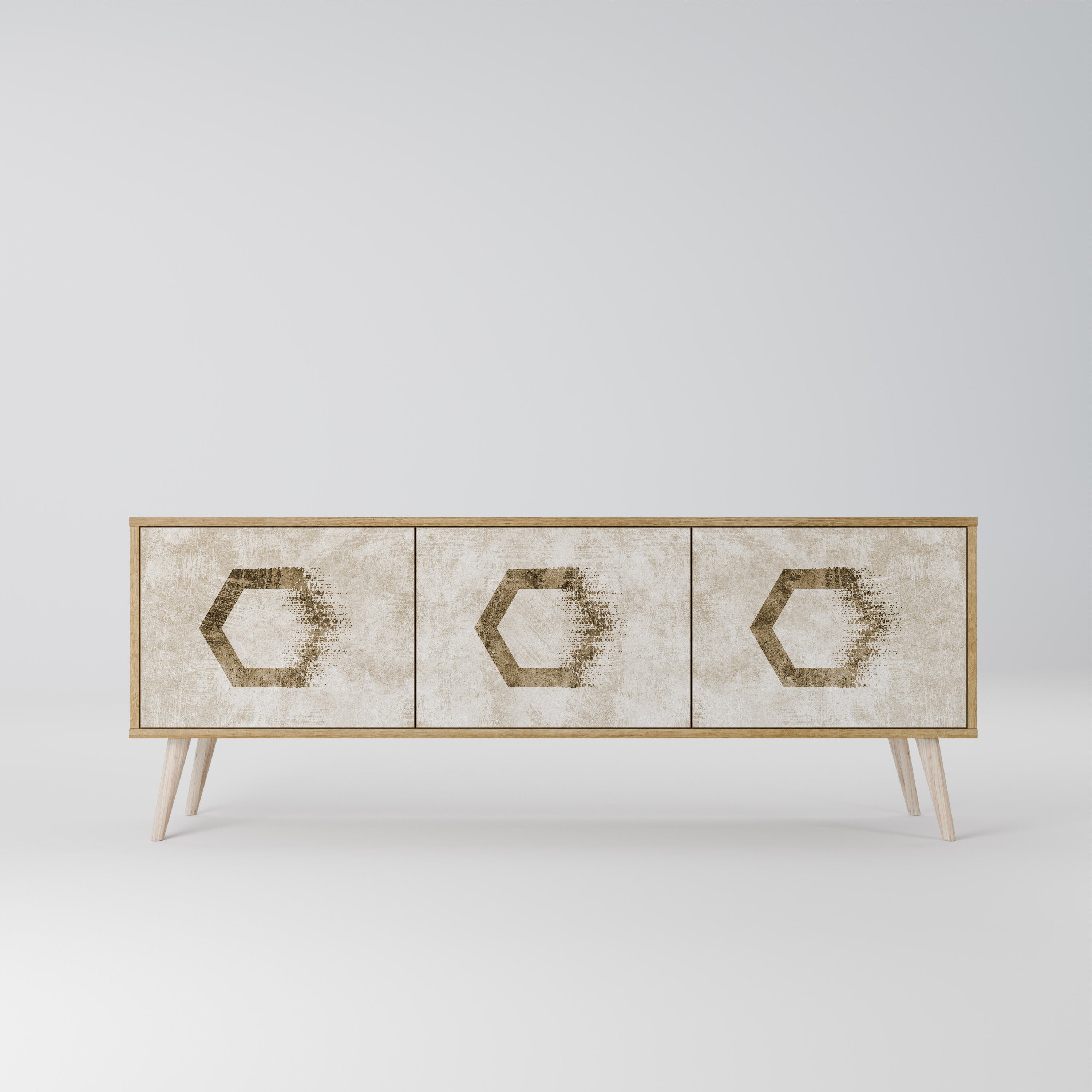 HEXAGONAL SHAPES Třídveřový TV stolek