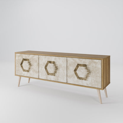 HEXAGONAL SHAPES Třídveřový TV stolek