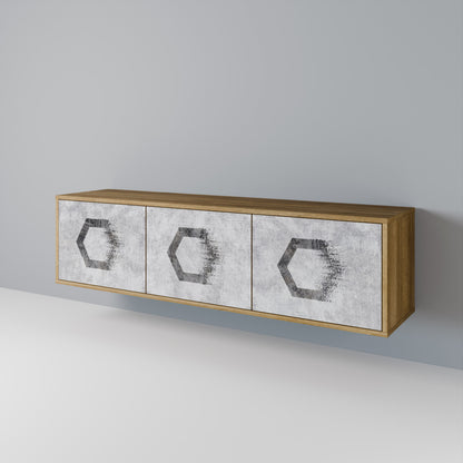 HEXAGONAL FIGURES Třídveřový TV stolek