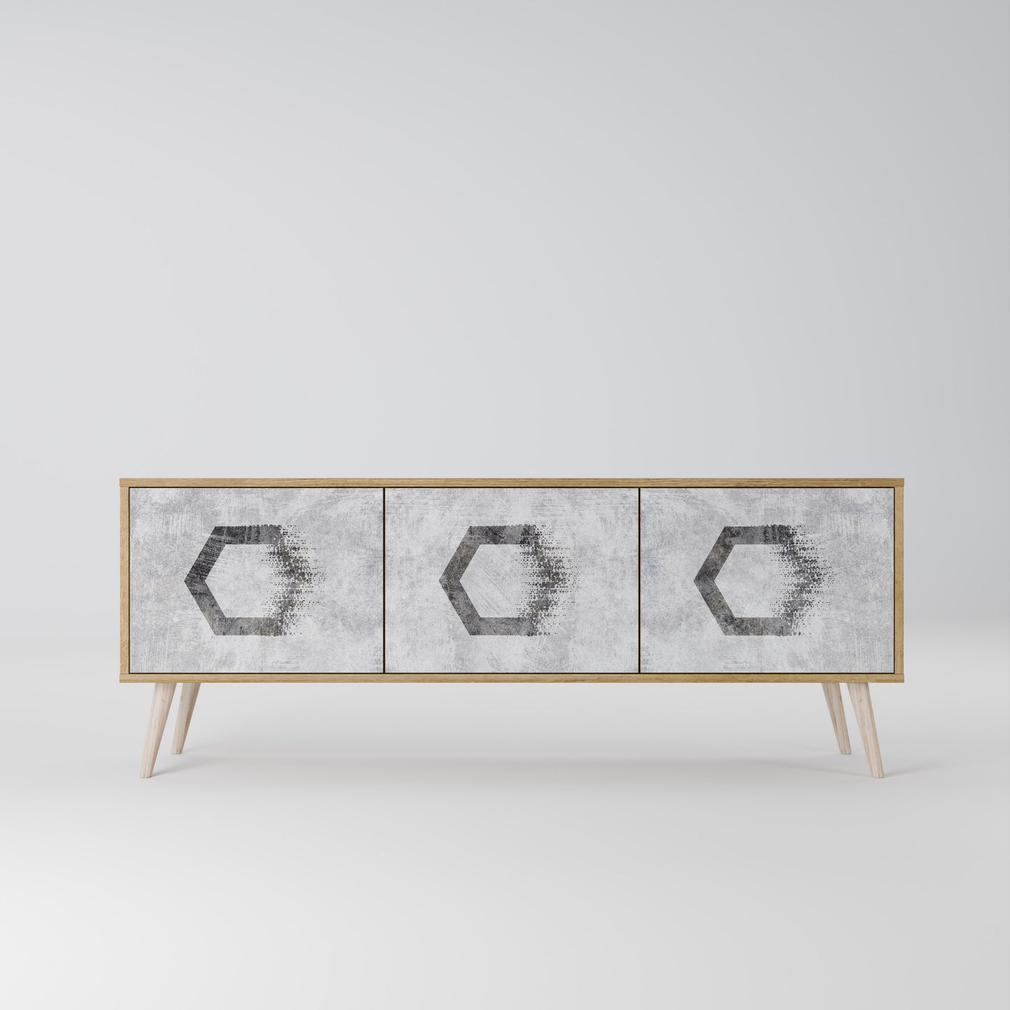 HEXAGONAL FIGURES Třídveřový TV stolek