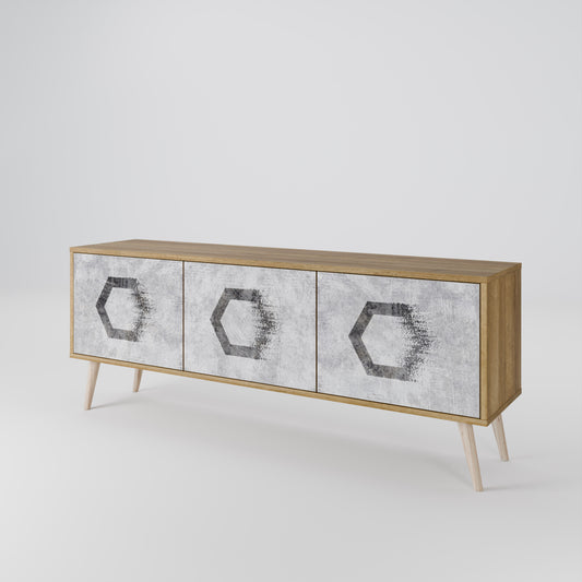 HEXAGONAL FIGURES Třídveřový TV stolek