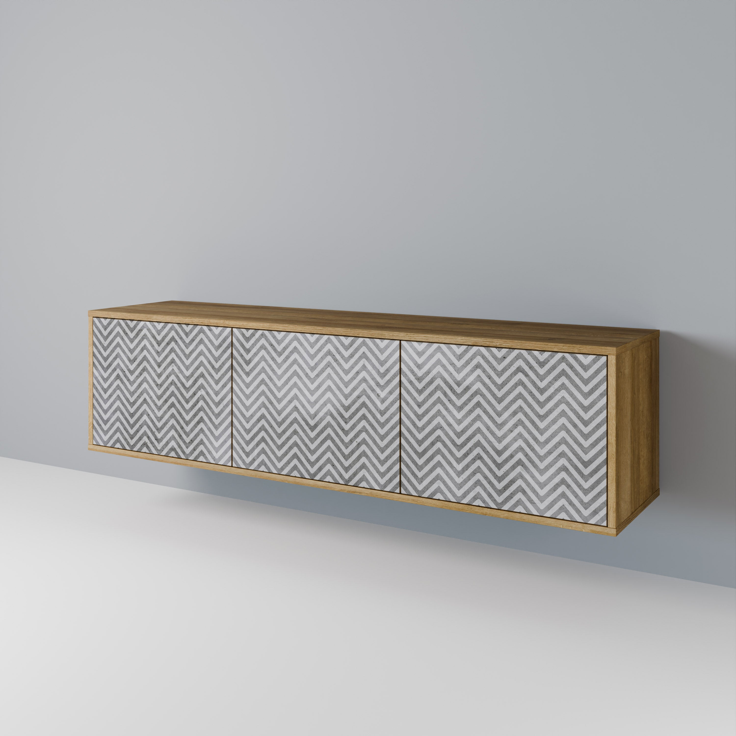 CONCRETE ZIG ZAG Třídveřový TV stolek