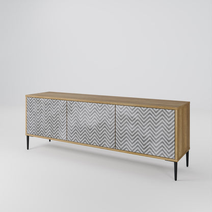 CONCRETE ZIG ZAG Třídveřový TV stolek