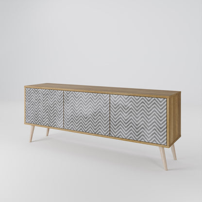 CONCRETE ZIG ZAG Třídveřový TV stolek