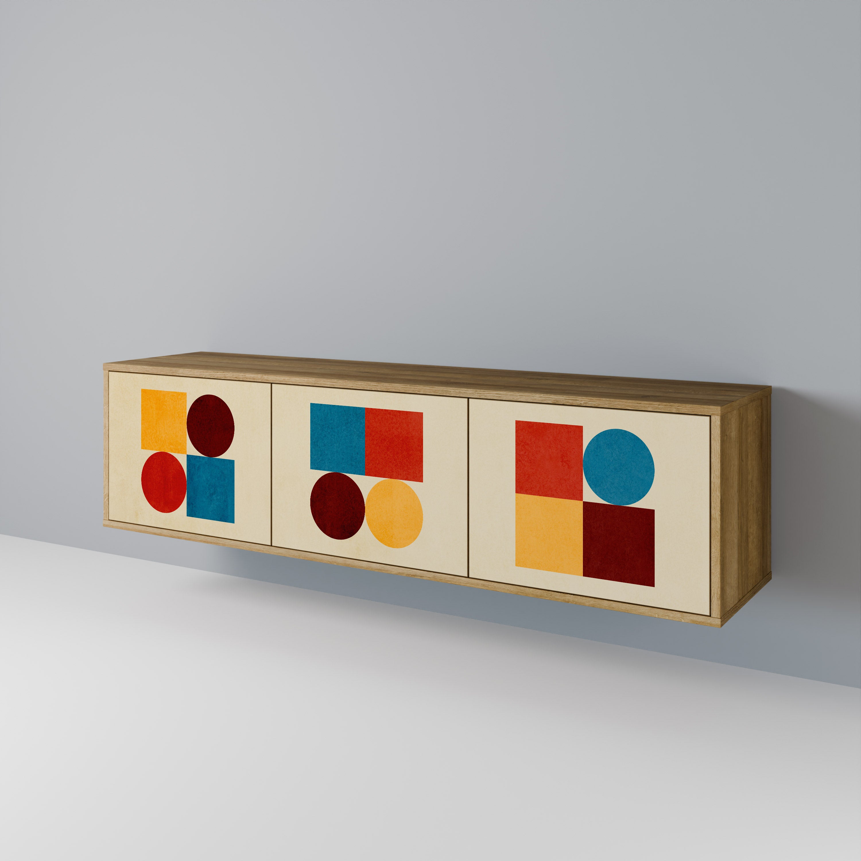 GEOMETRIC PUZZLE Třídveřový TV stolek