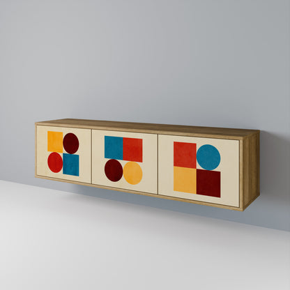 GEOMETRIC PUZZLE Třídveřový TV stolek