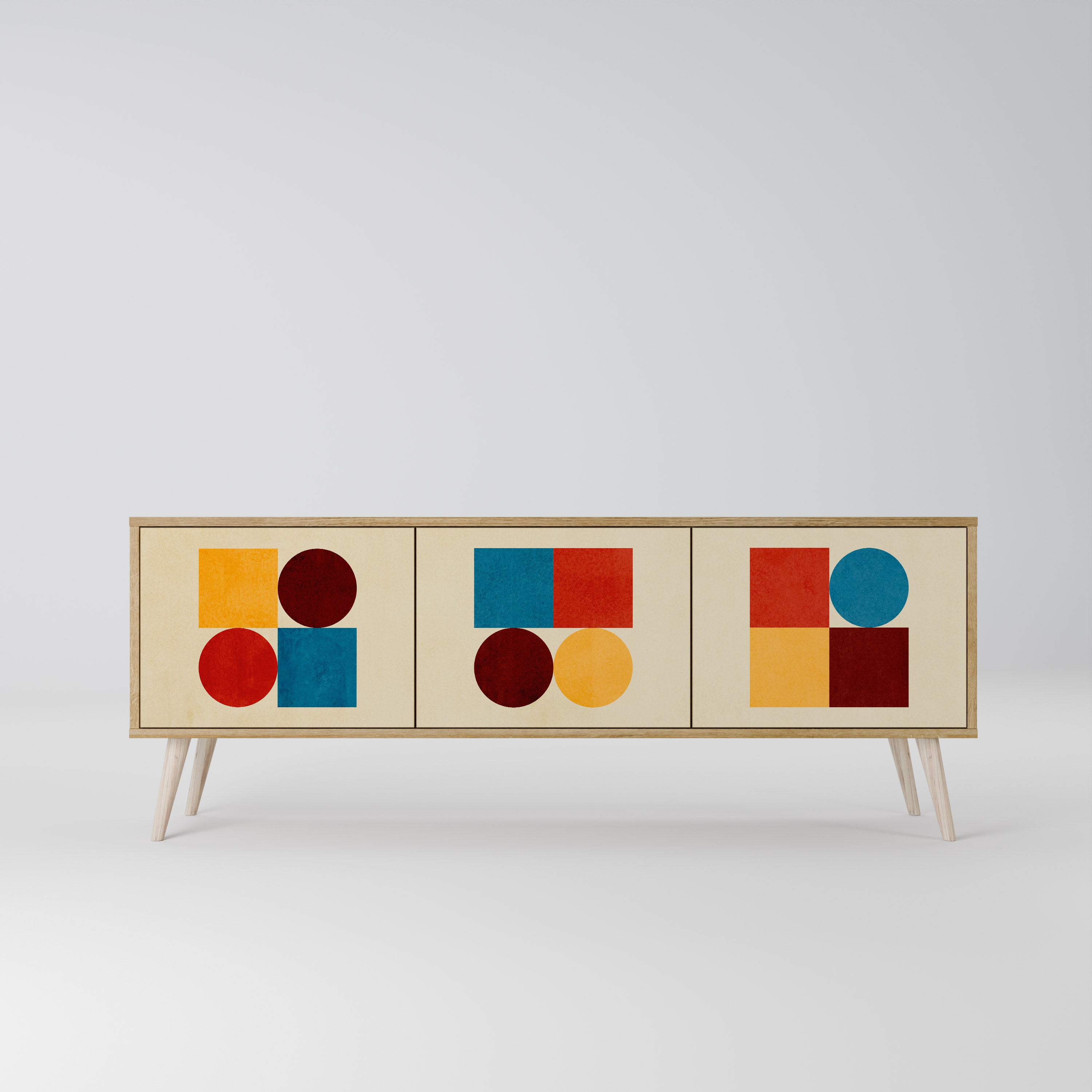 GEOMETRIC PUZZLE Třídveřový TV stolek