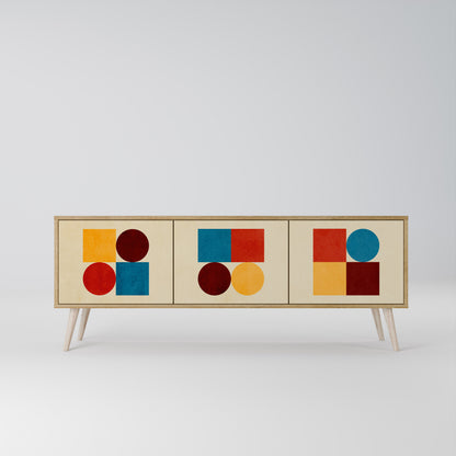GEOMETRIC PUZZLE Třídveřový TV stolek