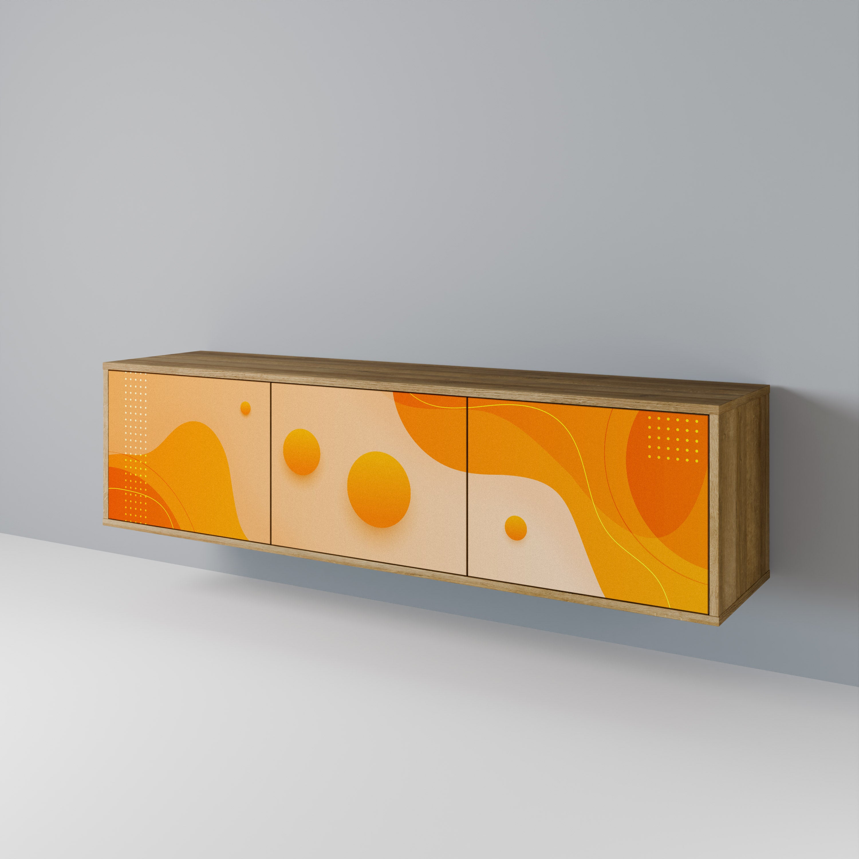 ORANGE ARRANGEMENT Třídveřový TV stolek
