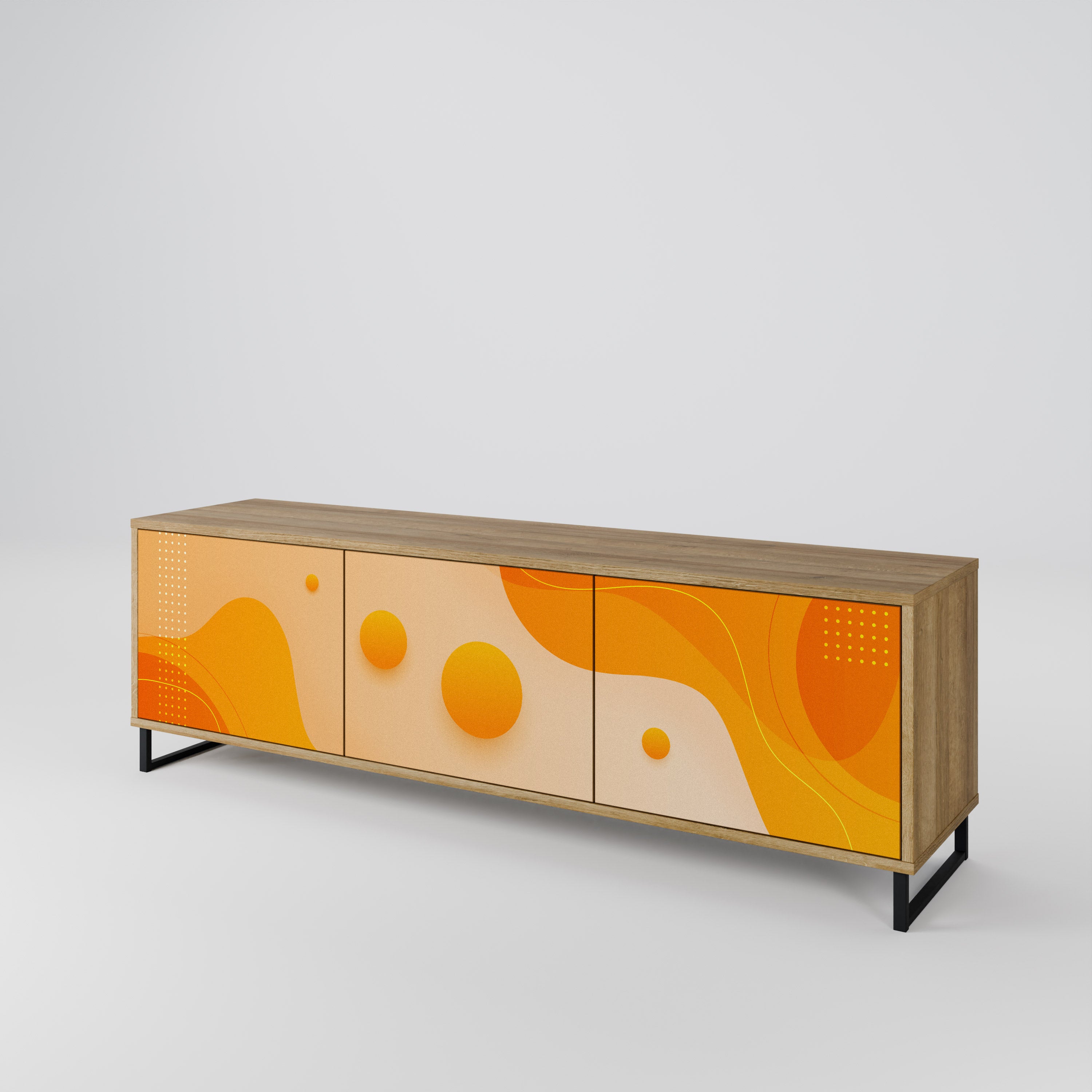 ORANGE ARRANGEMENT Třídveřový TV stolek