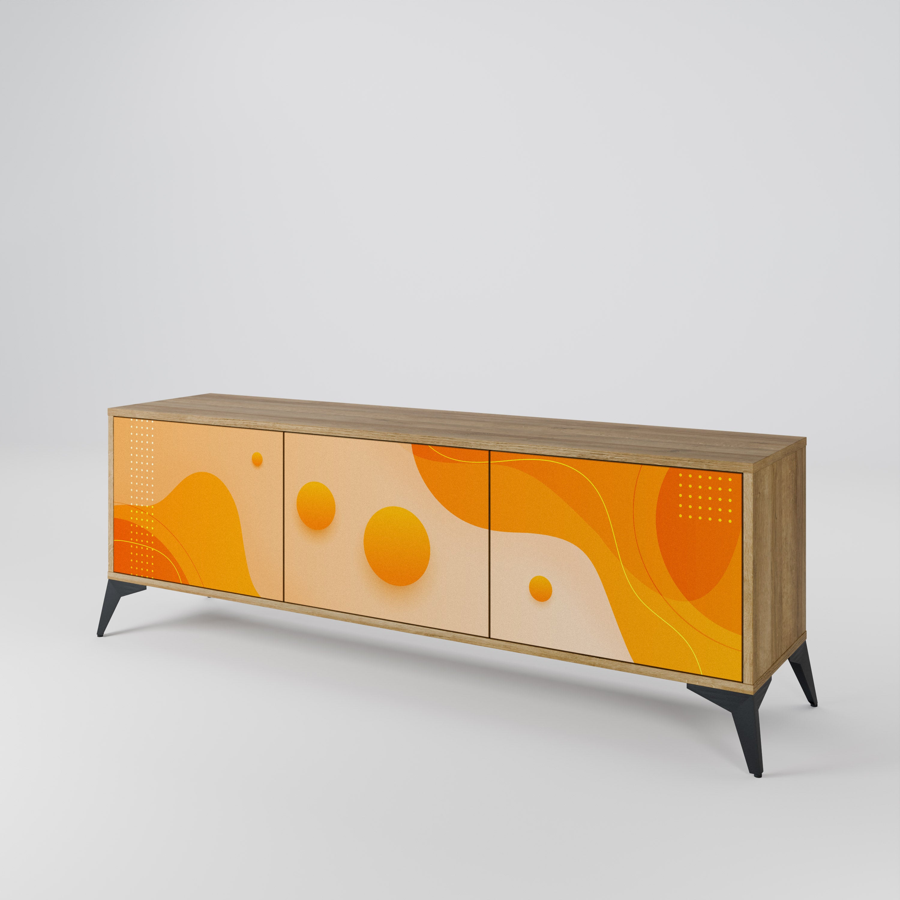 ORANGE ARRANGEMENT Třídveřový TV stolek