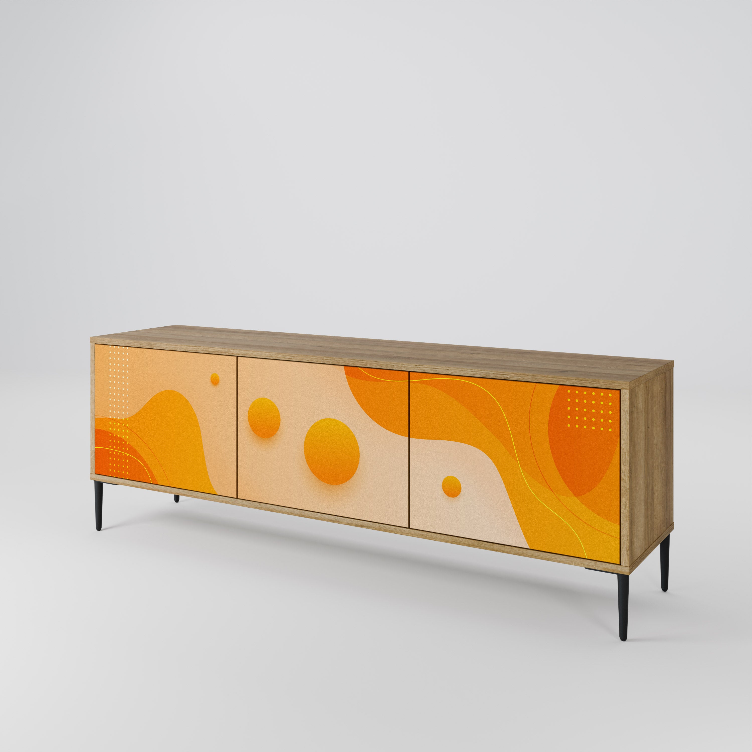ORANGE ARRANGEMENT Třídveřový TV stolek
