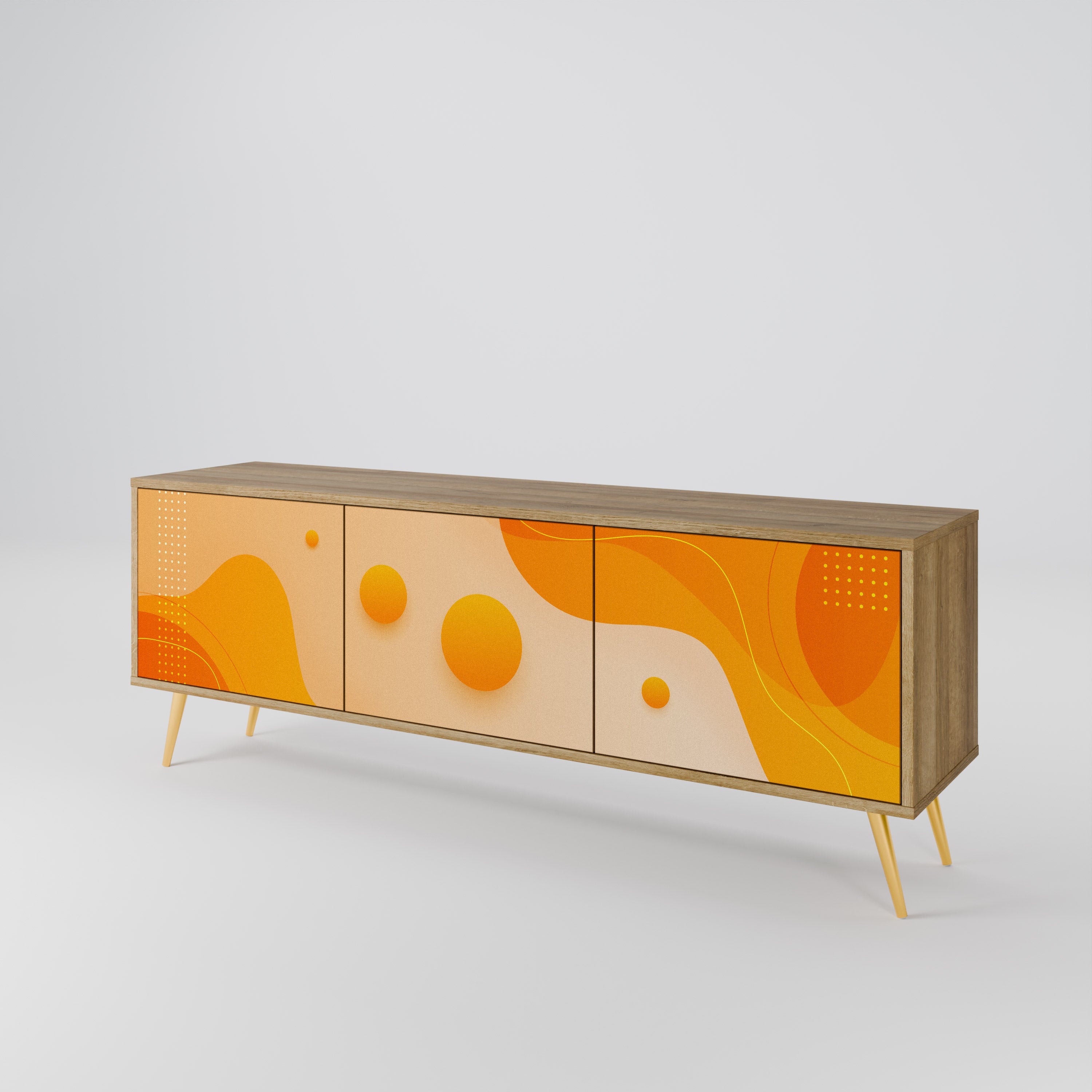 ORANGE ARRANGEMENT Třídveřový TV stolek