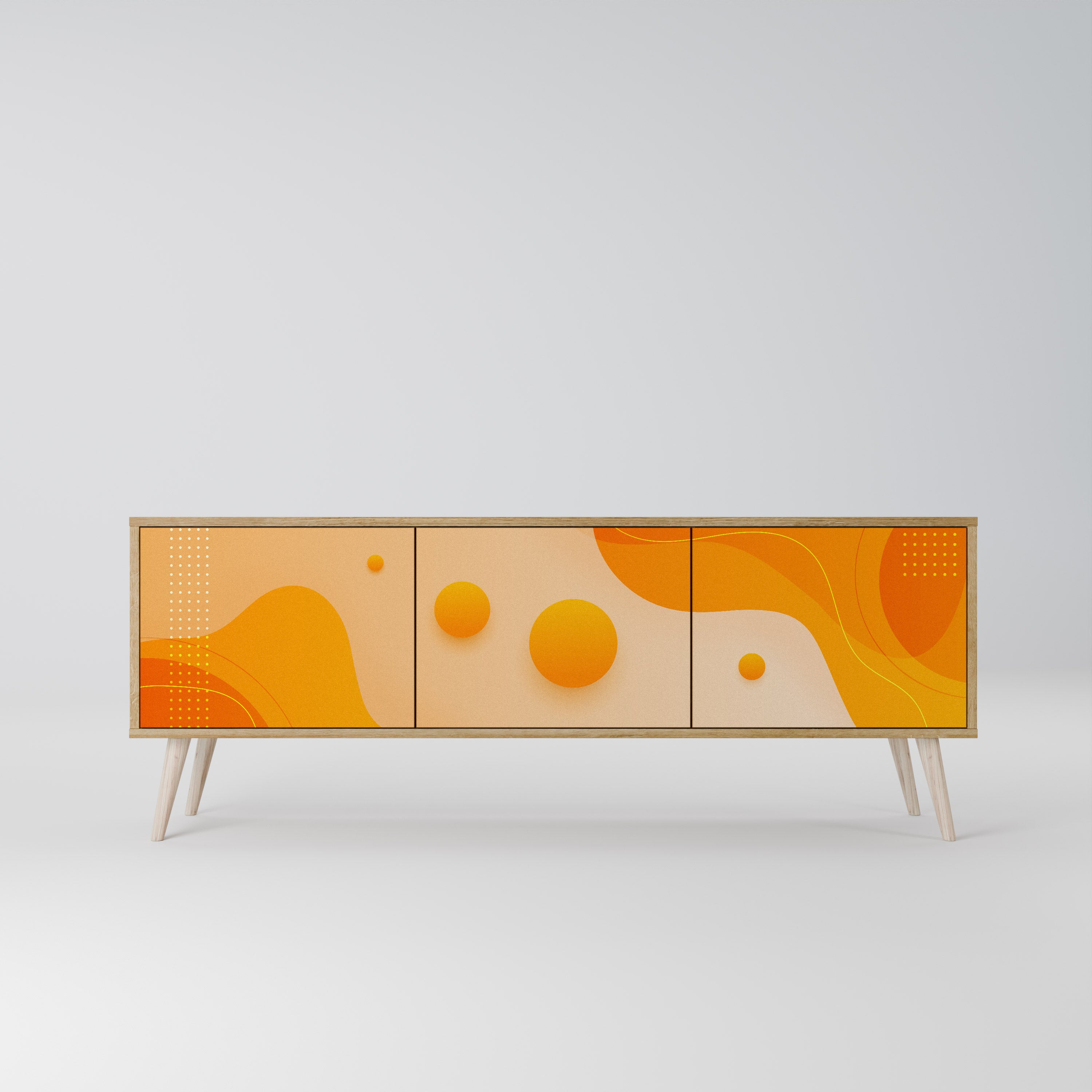 ORANGE ARRANGEMENT Třídveřový TV stolek