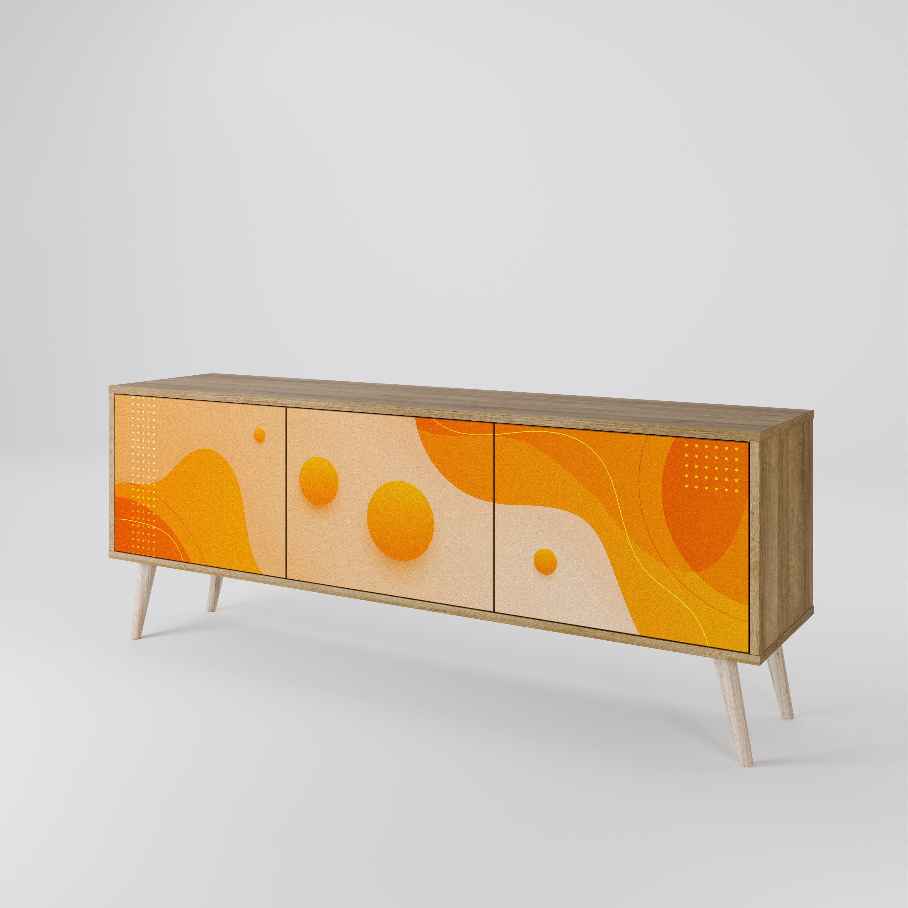 ORANGE ARRANGEMENT Třídveřový TV stolek