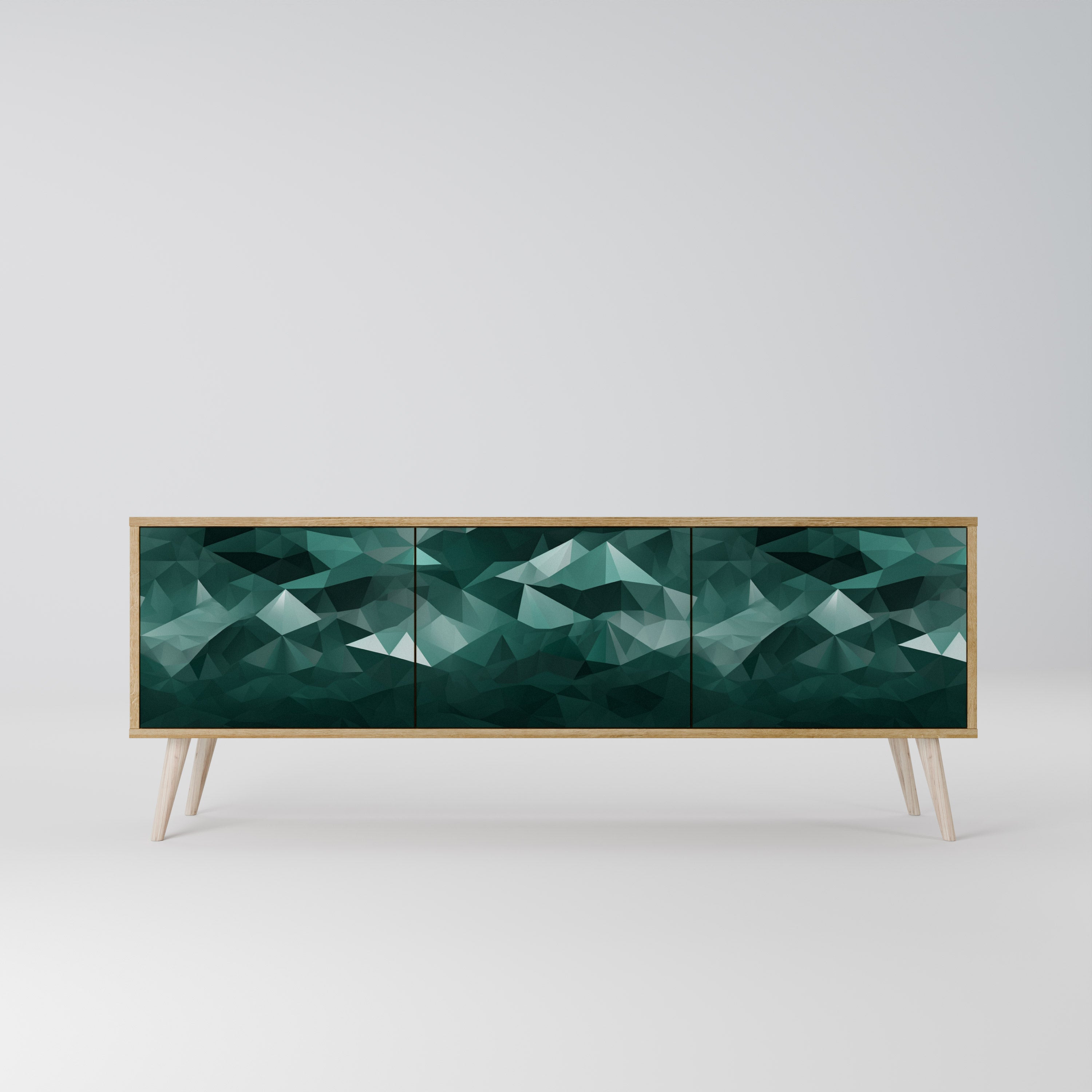 POLYGONAL FLOATING Třídveřový TV stolek
