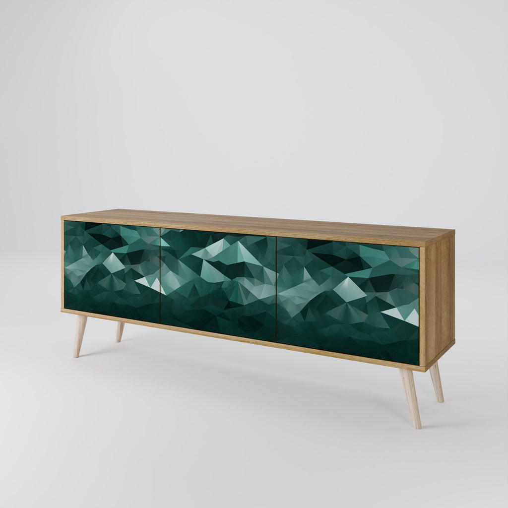 POLYGONAL FLOATING Třídveřový TV stolek
