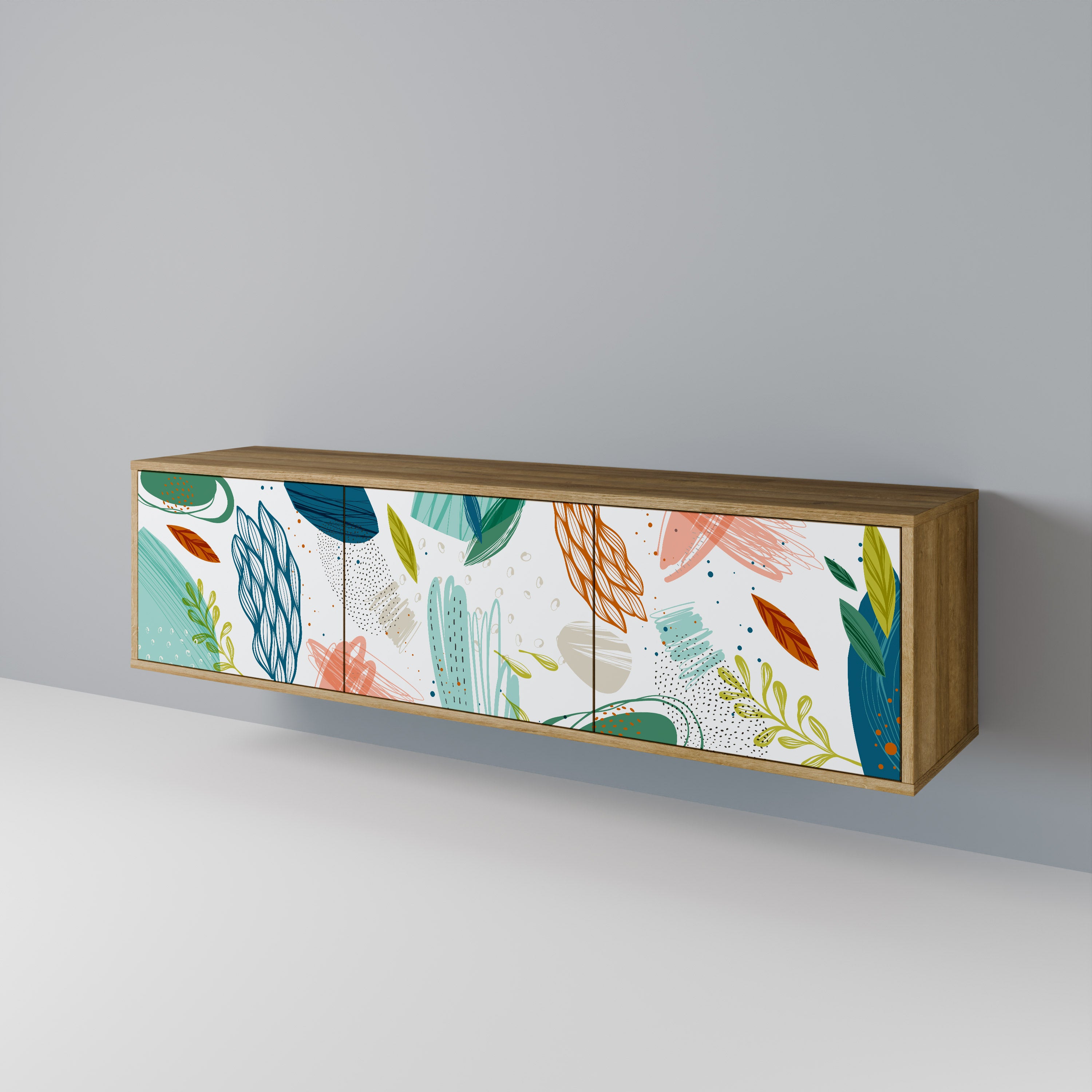 BOTANICAL HURRICANE Třídveřový TV stolek