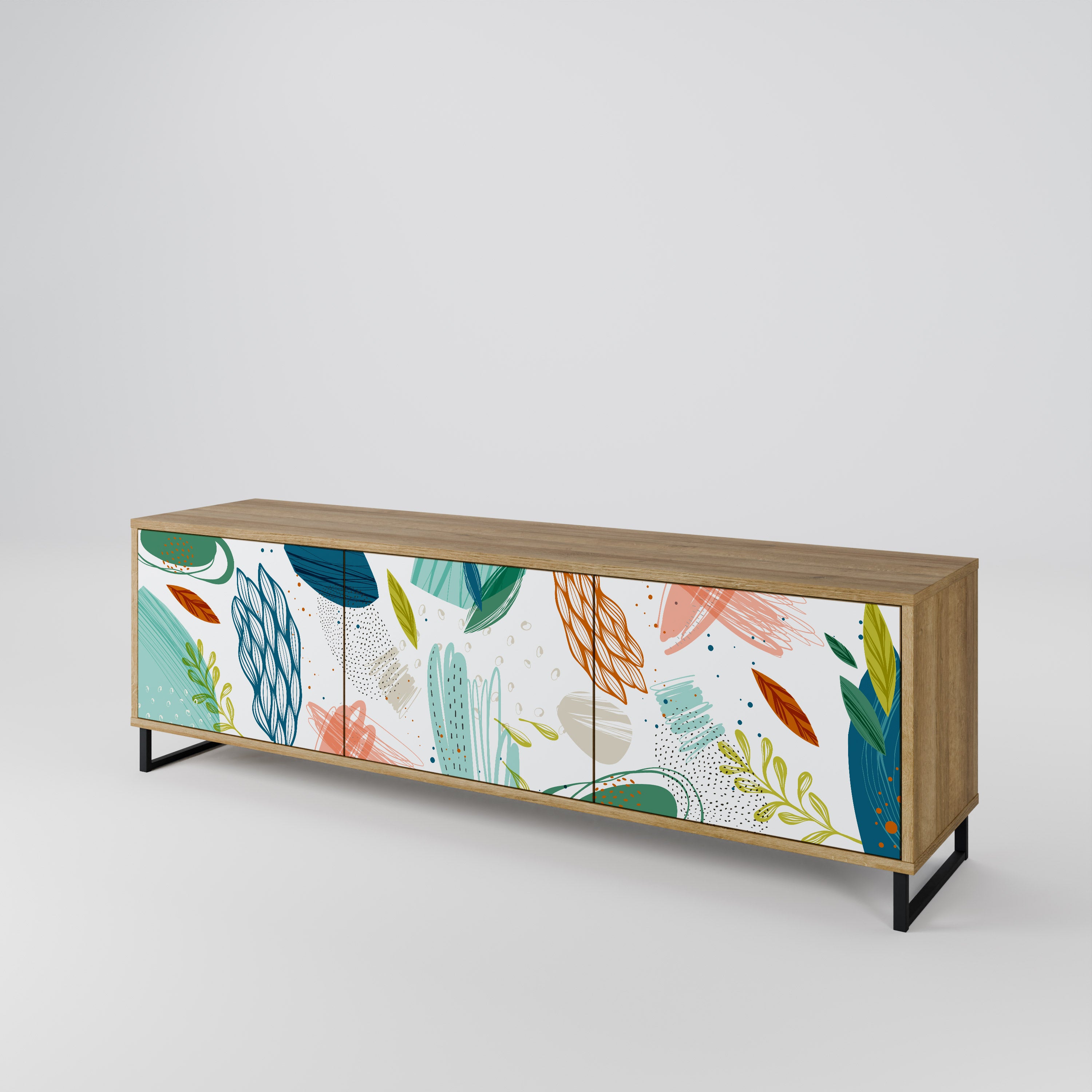 BOTANICAL HURRICANE Třídveřový TV stolek