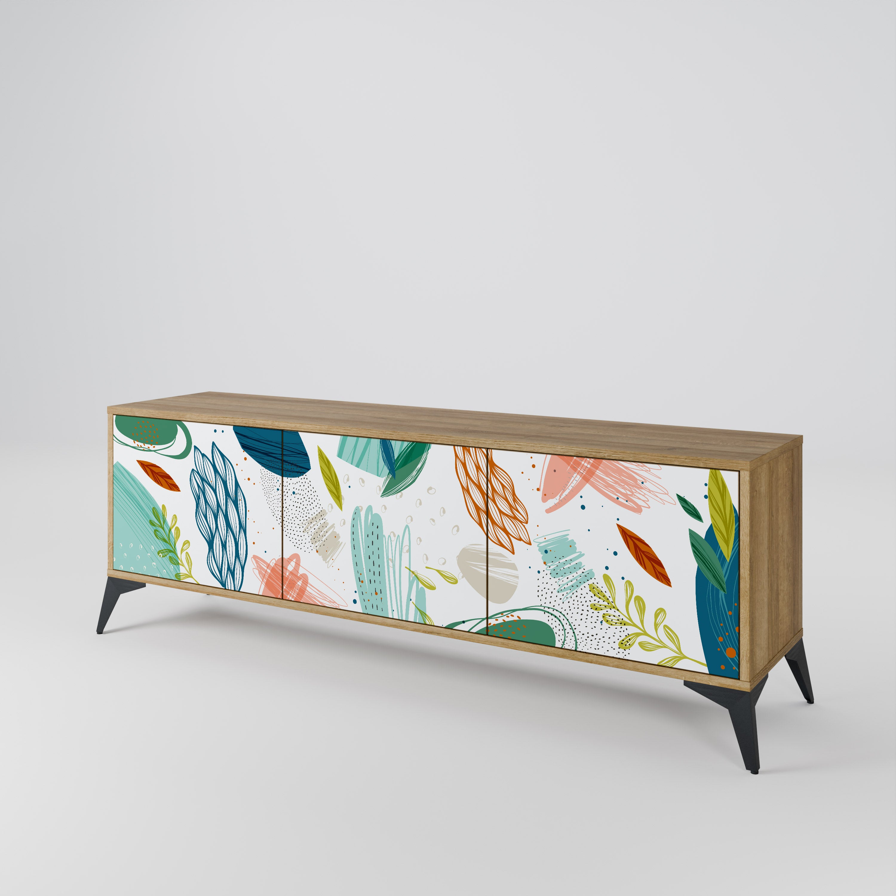 BOTANICAL HURRICANE Třídveřový TV stolek