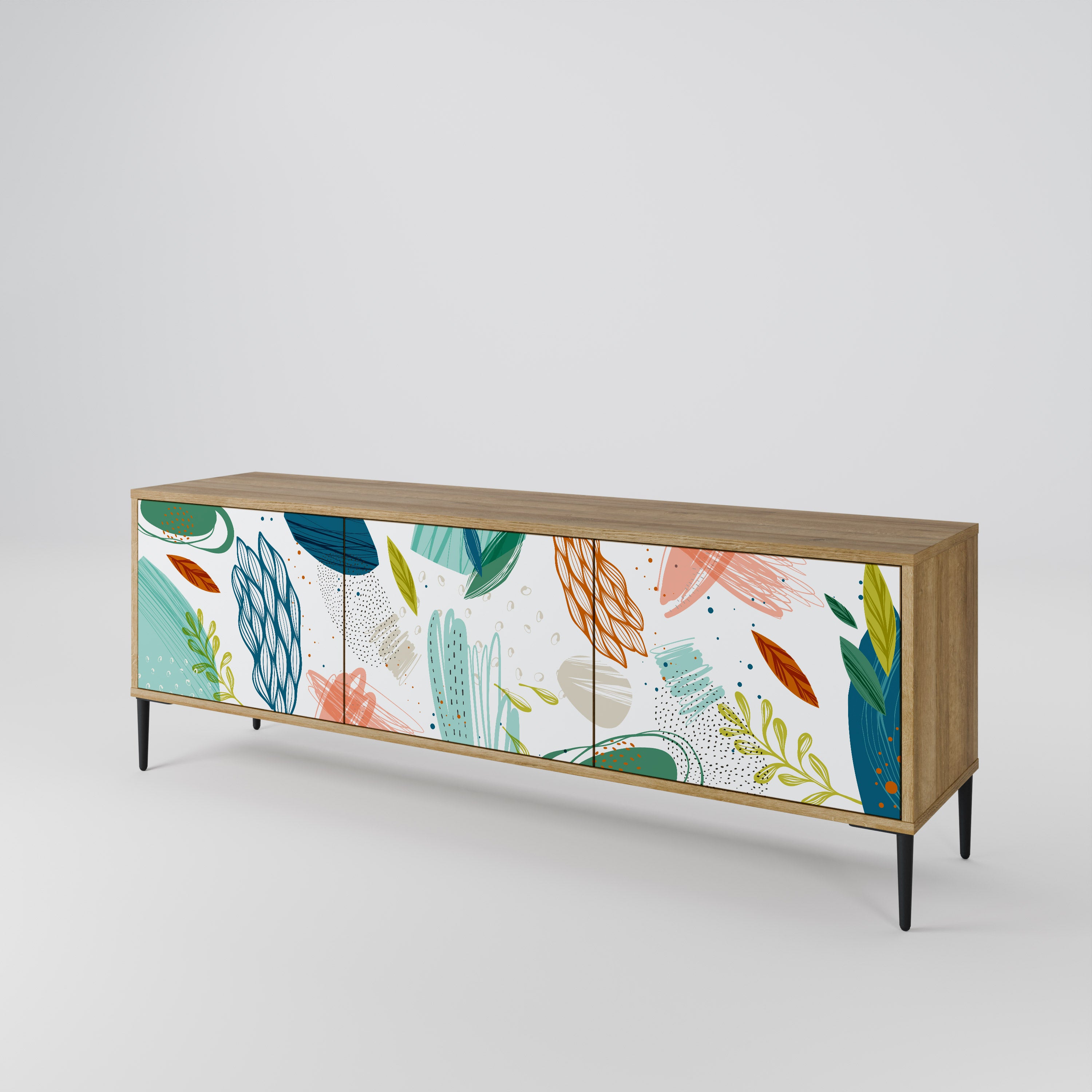 BOTANICAL HURRICANE Třídveřový TV stolek