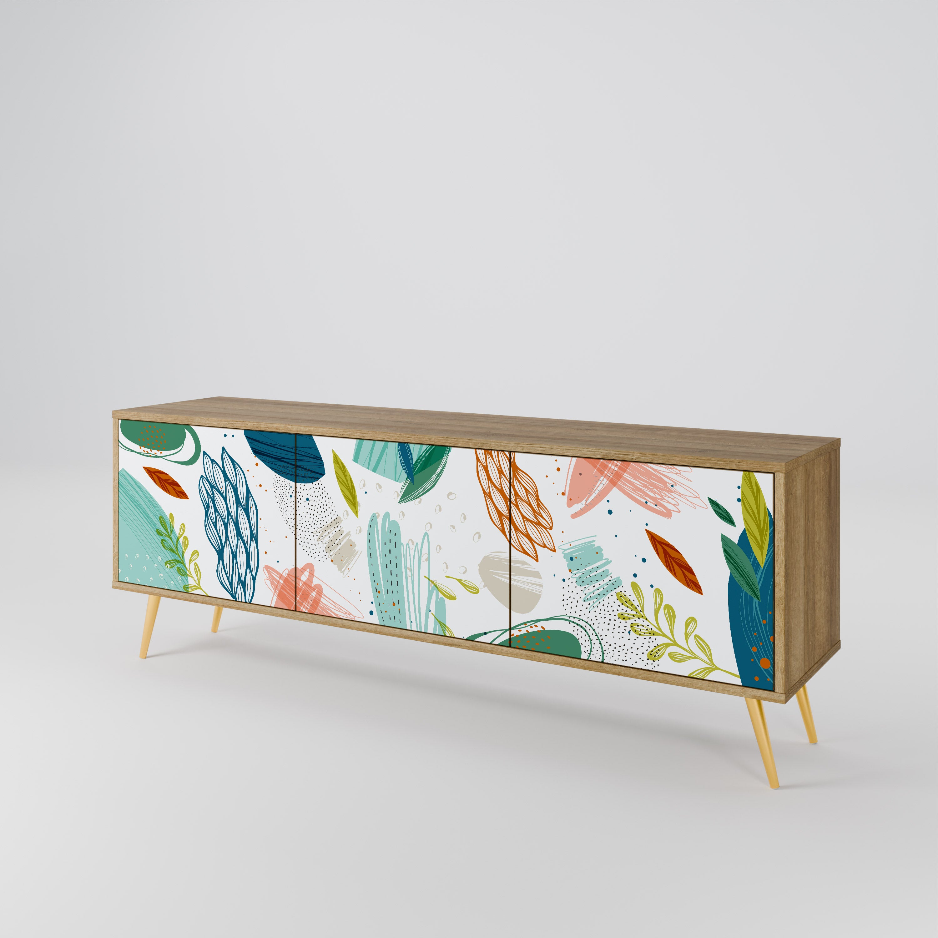 BOTANICAL HURRICANE Třídveřový TV stolek