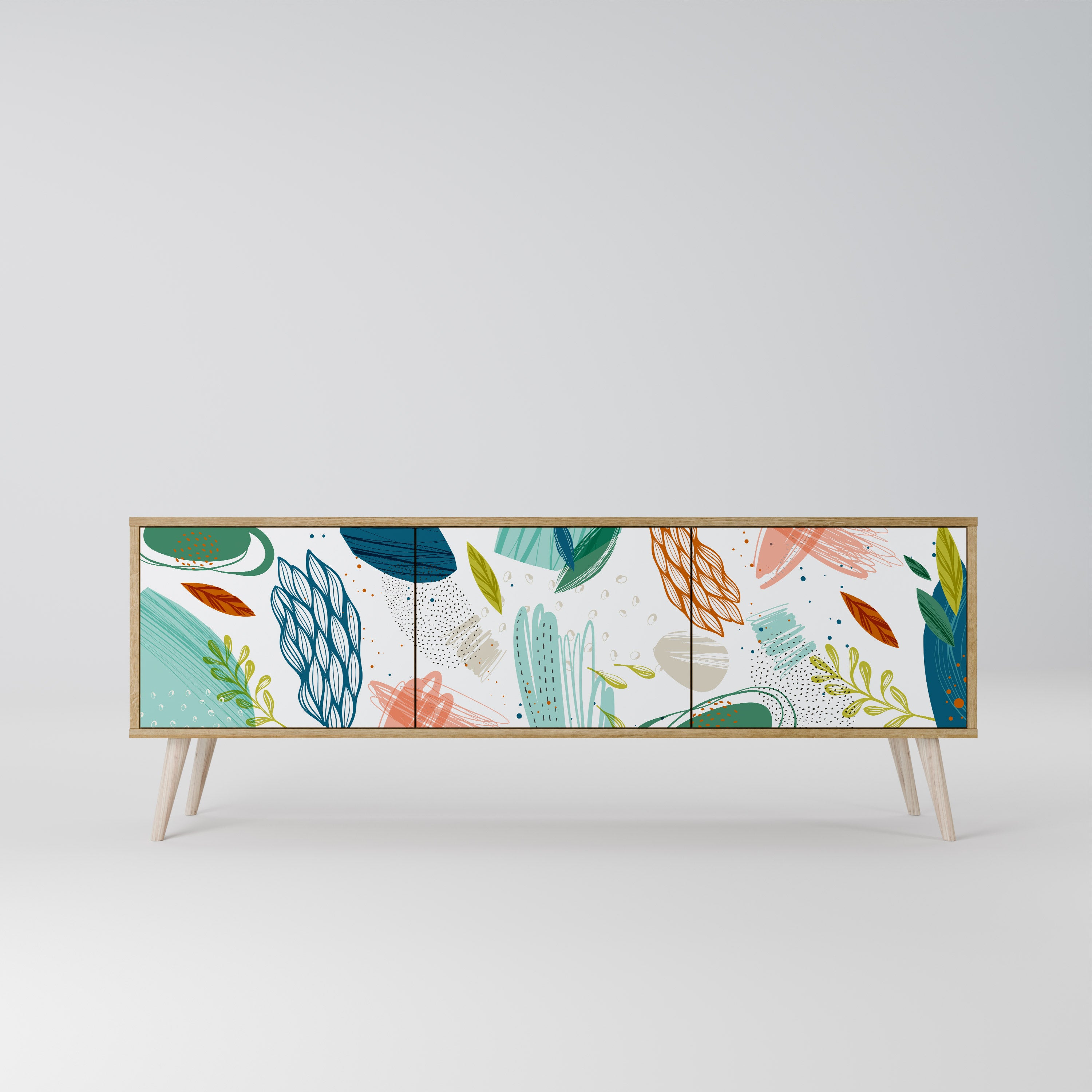 BOTANICAL HURRICANE Třídveřový TV stolek